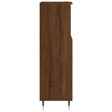 vidaXL Ντουλάπι Μπάνιου Καφέ Δρυς 30x30x100cm Επεξεργασμένο Ξύλο