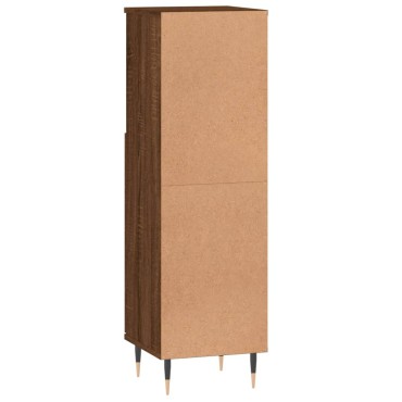 vidaXL Ντουλάπι Μπάνιου Καφέ Δρυς 30x30x100cm Επεξεργασμένο Ξύλο