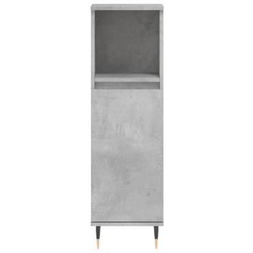 vidaXL Ντουλάπι Μπάνιου Γκρι Σκυροδέματος 30x30x100cm Επεξ. Ξύλο