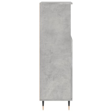 vidaXL Ντουλάπι Μπάνιου Γκρι Σκυροδέματος 30x30x100cm Επεξ. Ξύλο