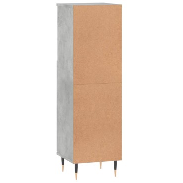 vidaXL Ντουλάπι Μπάνιου Γκρι Σκυροδέματος 30x30x100cm Επεξ. Ξύλο