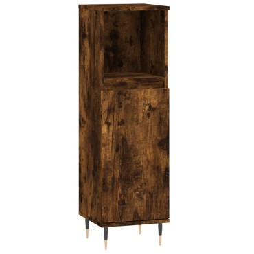 vidaXL Ντουλάπι Μπάνιου Καπνιστή Δρυς 30x30x100cm Επεξεργασμένο Ξύλο