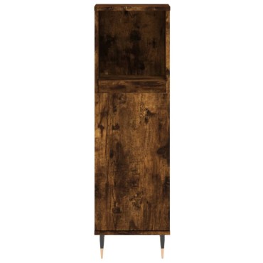 vidaXL Ντουλάπι Μπάνιου Καπνιστή Δρυς 30x30x100cm Επεξεργασμένο Ξύλο