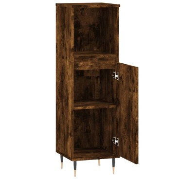 vidaXL Ντουλάπι Μπάνιου Καπνιστή Δρυς 30x30x100cm Επεξεργασμένο Ξύλο