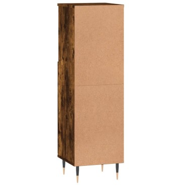 vidaXL Ντουλάπι Μπάνιου Καπνιστή Δρυς 30x30x100cm Επεξεργασμένο Ξύλο