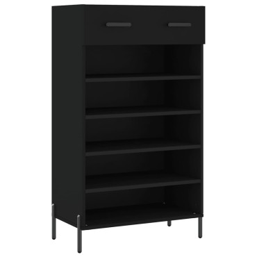 vidaXL Παπουτσοθήκη Μαύρη 60x35x105cm από Επεξεργασμένο Ξύλο