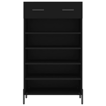 vidaXL Παπουτσοθήκη Μαύρη 60x35x105cm από Επεξεργασμένο Ξύλο