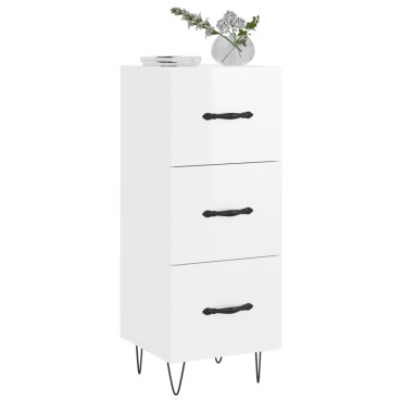 vidaXL Ντουλάπι Γυαλιστερό Λευκό 34,5x34x90cm Επεξεργασμένο Ξύλο 1 τεμ.