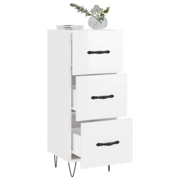 vidaXL Ντουλάπι Γυαλιστερό Λευκό 34,5x34x90cm Επεξεργασμένο Ξύλο 1 τεμ.
