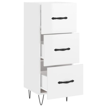 vidaXL Ντουλάπι Γυαλιστερό Λευκό 34,5x34x90cm Επεξεργασμένο Ξύλο 1 τεμ.