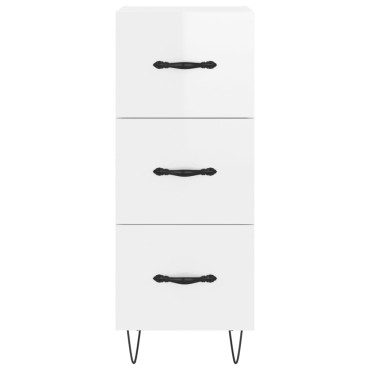 vidaXL Ντουλάπι Γυαλιστερό Λευκό 34,5x34x90cm Επεξεργασμένο Ξύλο 1 τεμ.