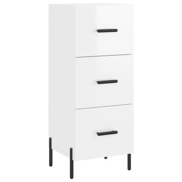 vidaXL Ντουλάπι Γυαλιστερό Λευκό 34,5x34x90cm Επεξεργασμένο Ξύλο 1 τεμ.