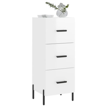 vidaXL Ντουλάπι Γυαλιστερό Λευκό 34,5x34x90cm Επεξεργασμένο Ξύλο 1 τεμ.
