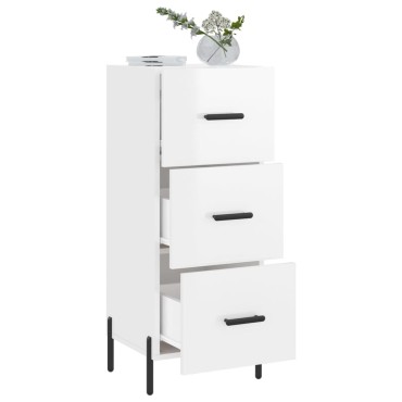 vidaXL Ντουλάπι Γυαλιστερό Λευκό 34,5x34x90cm Επεξεργασμένο Ξύλο 1 τεμ.
