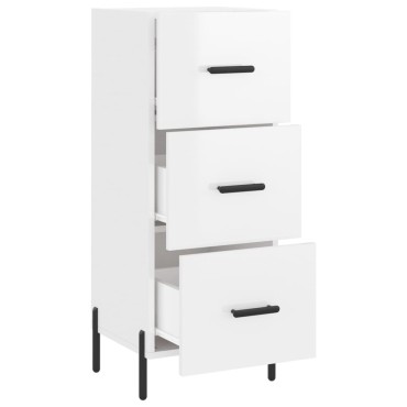 vidaXL Ντουλάπι Γυαλιστερό Λευκό 34,5x34x90cm Επεξεργασμένο Ξύλο 1 τεμ.