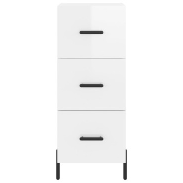 vidaXL Ντουλάπι Γυαλιστερό Λευκό 34,5x34x90cm Επεξεργασμένο Ξύλο 1 τεμ.