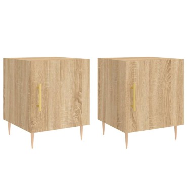 vidaXL Κομοδίνα 2 τεμ. Sonoma Δρυς 40x40x50cm από Επεξεργασμένο Ξύλο