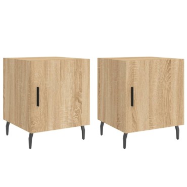 vidaXL Κομοδίνα 2 τεμ. Sonoma Δρυς 40x40x50cm από Επεξεργασμένο Ξύλο