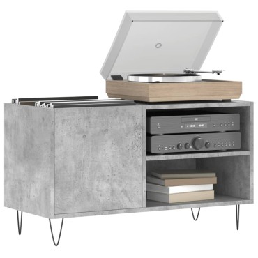 vidaXL Δισκοθήκη Γκρι Σκυροδέματος 85x38x48cm από Επεξεργ. Ξύλο