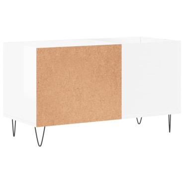 vidaXL Δισκοθήκη Γυαλ. Λευκή 85x38x48cm από Επεξεργασμένο Ξύλο