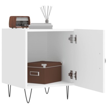 vidaXL Κομοδίνα 2 τεμ. Λευκά 40x40x50cm από Επεξεργασμένο Ξύλο