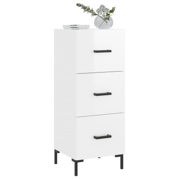 vidaXL Ντουλάπι Γυαλιστερό Λευκό 34,5x34x90cm Επεξεργασμένο Ξύλο 1 τεμ.