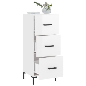 vidaXL Ντουλάπι Γυαλιστερό Λευκό 34,5x34x90cm Επεξεργασμένο Ξύλο 1 τεμ.