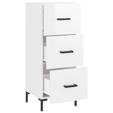 vidaXL Ντουλάπι Γυαλιστερό Λευκό 34,5x34x90cm Επεξεργασμένο Ξύλο 1 τεμ.