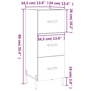 vidaXL Ντουλάπι Sonoma Δρυς 34,5x34x90cm από Επεξεργασμένο Ξύλο 1 τεμ.
