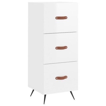 vidaXL Ντουλάπι Γυαλιστερό Λευκό 34,5x34x90cm Επεξεργασμένο Ξύλο 1 τεμ.