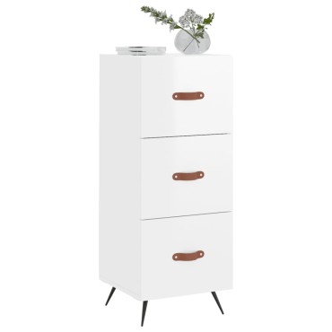vidaXL Ντουλάπι Γυαλιστερό Λευκό 34,5x34x90cm Επεξεργασμένο Ξύλο 1 τεμ.