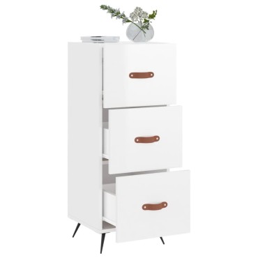 vidaXL Ντουλάπι Γυαλιστερό Λευκό 34,5x34x90cm Επεξεργασμένο Ξύλο 1 τεμ.