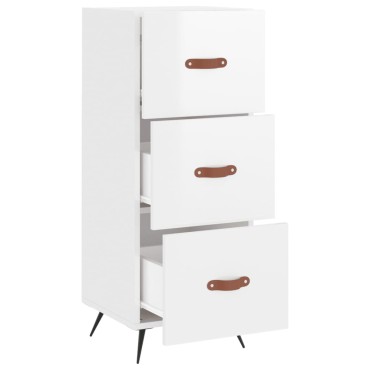 vidaXL Ντουλάπι Γυαλιστερό Λευκό 34,5x34x90cm Επεξεργασμένο Ξύλο 1 τεμ.