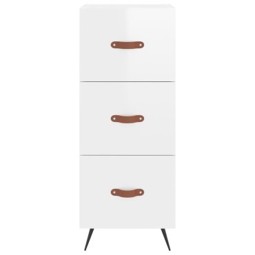 vidaXL Ντουλάπι Γυαλιστερό Λευκό 34,5x34x90cm Επεξεργασμένο Ξύλο 1 τεμ.