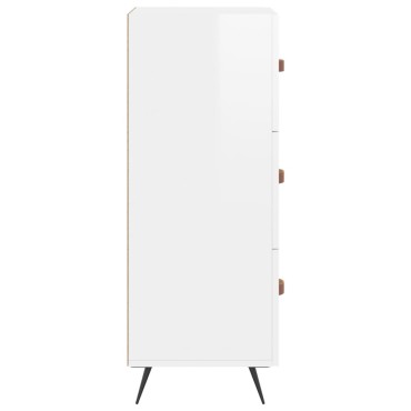 vidaXL Ντουλάπι Γυαλιστερό Λευκό 34,5x34x90cm Επεξεργασμένο Ξύλο 1 τεμ.