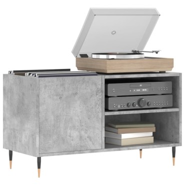 vidaXL Δισκοθήκη Γκρι Σκυροδέματος 85x38x48cm από Επεξεργ. Ξύλο