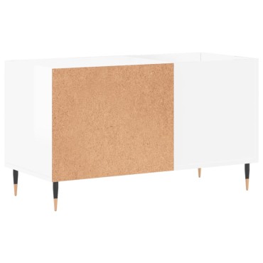 vidaXL Δισκοθήκη Γυαλ. Λευκή 85x38x48cm από Επεξεργασμένο Ξύλο