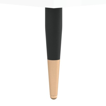 vidaXL Δισκοθήκη Γυαλ. Λευκή 85x38x48cm από Επεξεργασμένο Ξύλο