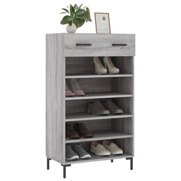 vidaXL Παπουτσοθήκη Γκρι Sonoma 60x35x105cm από Επεξεργ. Ξύλο 1 τεμ.
