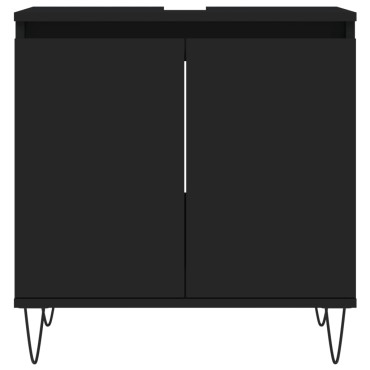 vidaXL Ντουλάπι Μπάνιου Μαύρο 58x33x60cm από Επεξεργασμένο Ξύλο