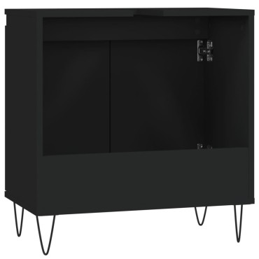 vidaXL Ντουλάπι Μπάνιου Μαύρο 58x33x60cm από Επεξεργασμένο Ξύλο