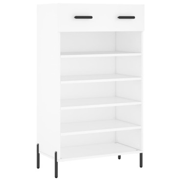 vidaXL Παπουτσοθήκη Λευκή 60x35x105cm από Επεξεργασμένο Ξύλο 1 τεμ.
