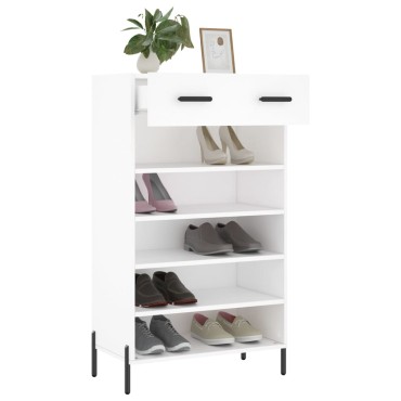 vidaXL Παπουτσοθήκη Λευκή 60x35x105cm από Επεξεργασμένο Ξύλο 1 τεμ.