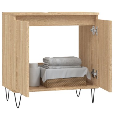 vidaXL Ντουλάπι Μπάνιου Sonoma Δρυς 58x33x60cm από Επεξεργ. Ξύλο