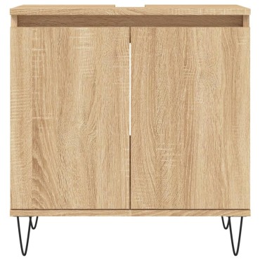 vidaXL Ντουλάπι Μπάνιου Sonoma Δρυς 58x33x60cm από Επεξεργ. Ξύλο