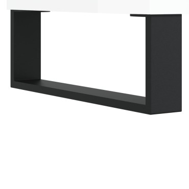 vidaXL Ντουλάπι Μπάνιου Γυαλ. Λευκό 58x33x60cm από Επεξεργ. Ξύλο