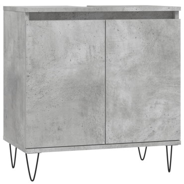 vidaXL Ντουλάπι Μπάνιου Γκρι Σκυροδεμ. 58x33x60cm Επεξεργ. Ξύλο