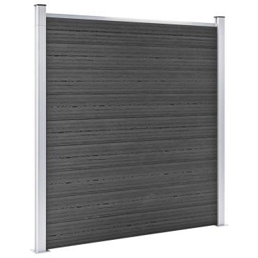 vidaXL Σετ Πάνελ Περίφραξης Μαύρο 353x186cm από WPC