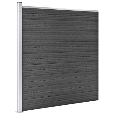 vidaXL Σετ Πάνελ Περίφραξης Μαύρο 353x186cm από WPC