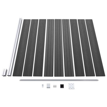 vidaXL Σετ Πάνελ Περίφραξης Μαύρο 353x186cm από WPC